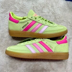 Adidas Spezial Lime Green and Hot Pink Shoes